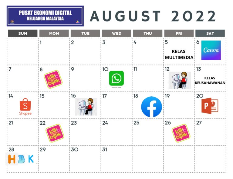 Monthly Calendar - August 2022 - Sunday Start page-0001